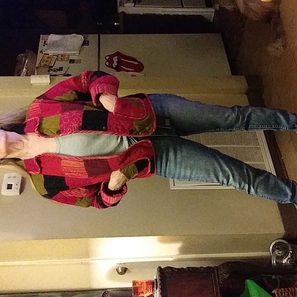 $$❤️❤️☘️David Brooks reversible patchwork/stripe jacket - Picture 3 of 7